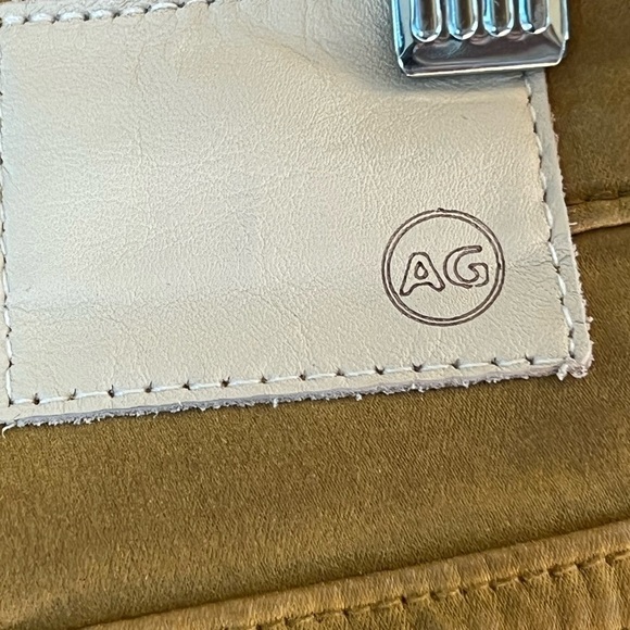 AG the quinne coated high waisted crop flare jean mustard yellow size 31 - Picture 8 of 13